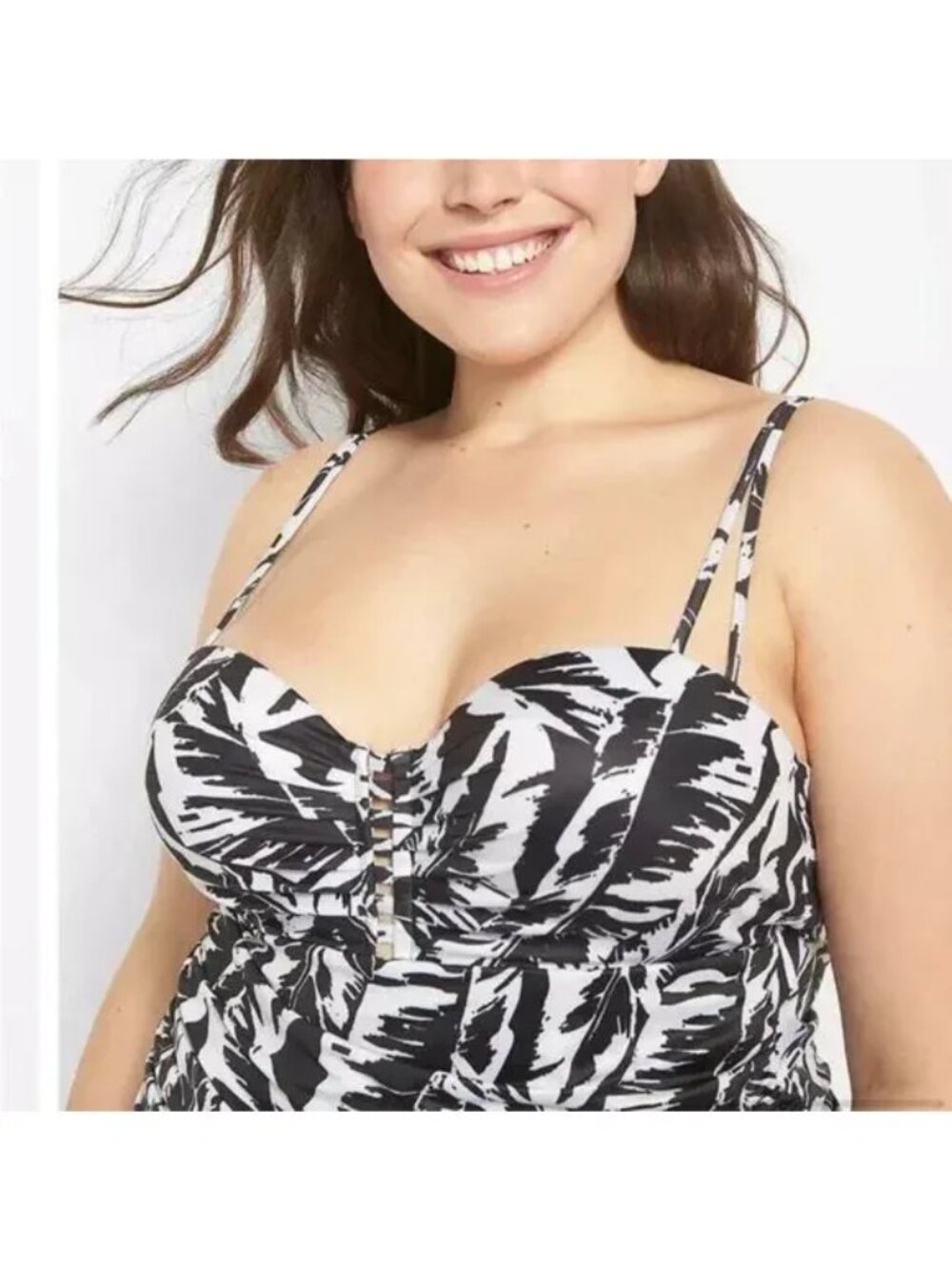 Lane Bryant Cacique Fitted Underwire Tankini Top Balconette Bra 44DDD NEW - Picture 5 of 7
